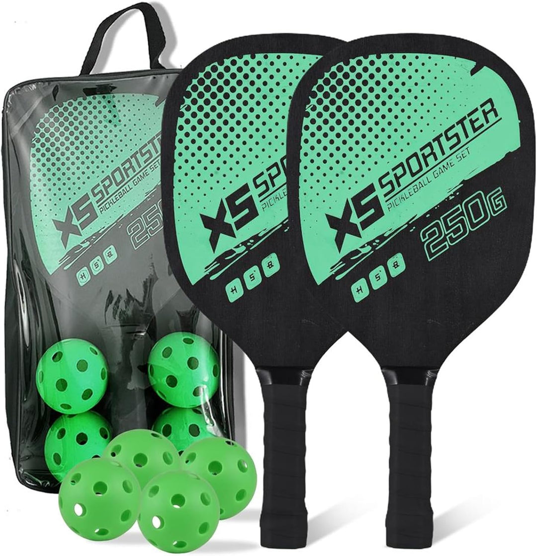 Lixada Pickleball Paddelschläger, 4 Pickleball Bälle mit 2 Paddeln, Indoor & Outdoor Pickleball Padd