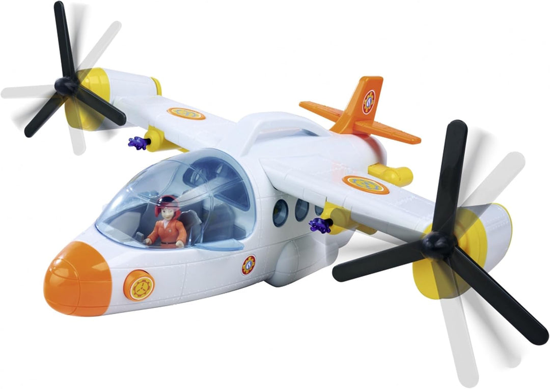 Simba 109252615 Feuerwehrmann Sam Rettungsflugzeug Fire Swift (42 cm) -grosses Spielzeug Flugzeug mi