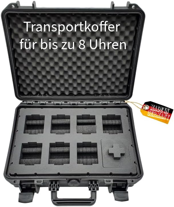 MC-CASES ® Uhrenkoffer Transportkoffer für bis zu 8 Uhren - Reisekoffer - Wasserdicht - Abschliessba