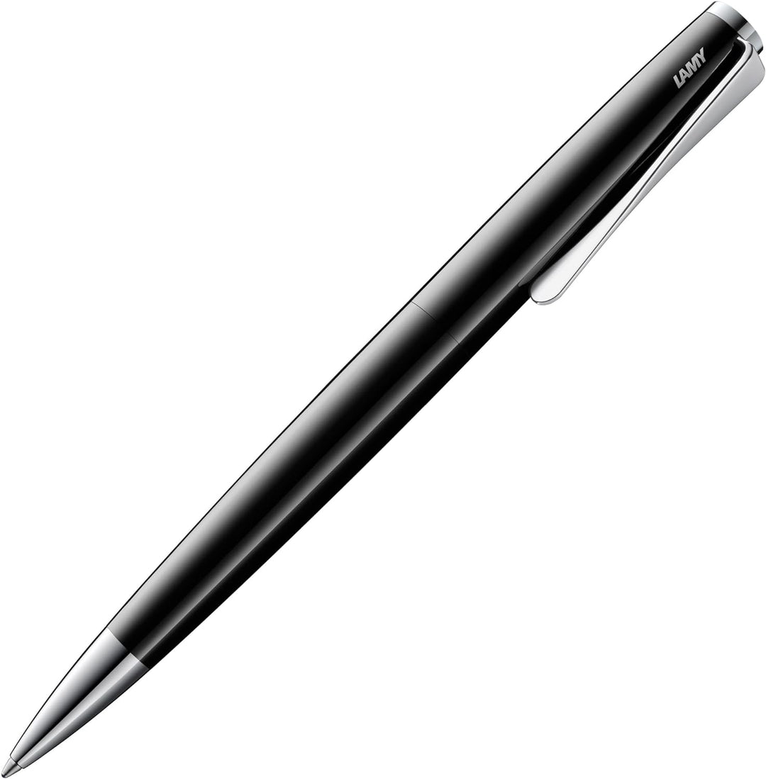 LAMY studio Premium Kugelschreiber 268 aus Edelstahl in schwarz glänzendem Lack-Finish, propellerför
