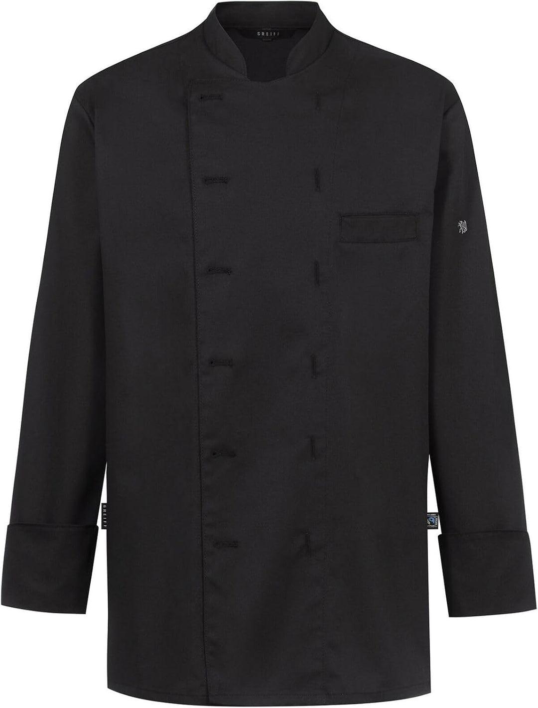 Greiff Gastro Moda Cuisine Herren Premium-Kochjacke Regular-Fit L Schwarz, L Schwarz