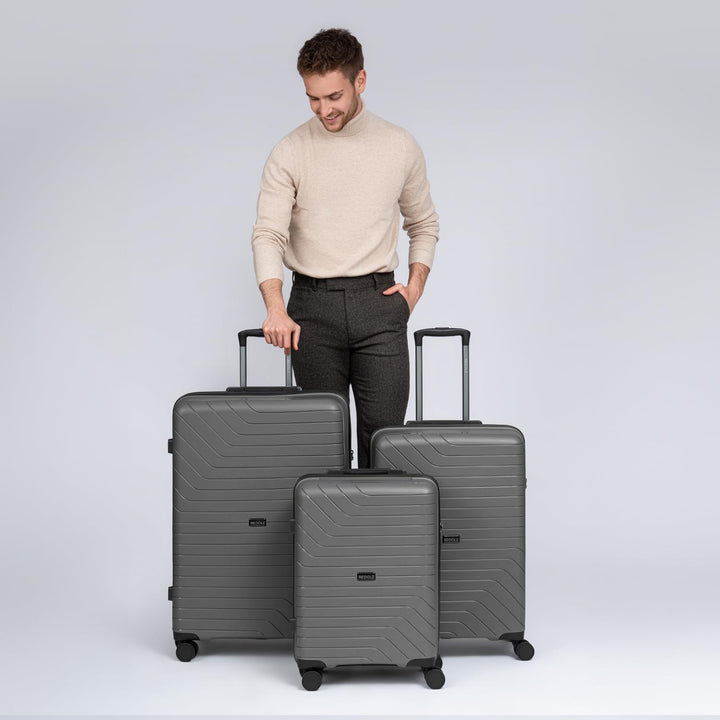 REDOLZ Hartschalen Koffer-Set 3-teilig | aus hochwertigem, leichtem Polypropylen Material | 4 Doppel
