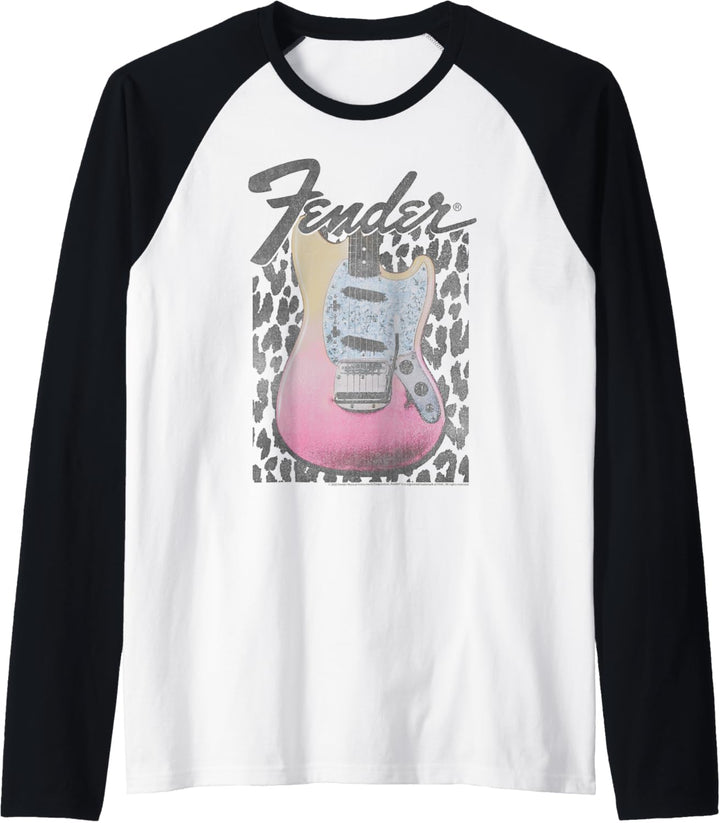 Fender Grunge Cheetah Print Electric Guitar Raglan