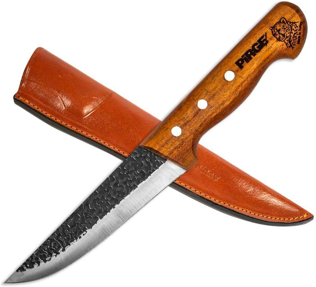 Pirge Elite Handgeschmiedet Schlachtermesser mit Lederscheide 14.5 cm Metzgermesser - Fleischermesse