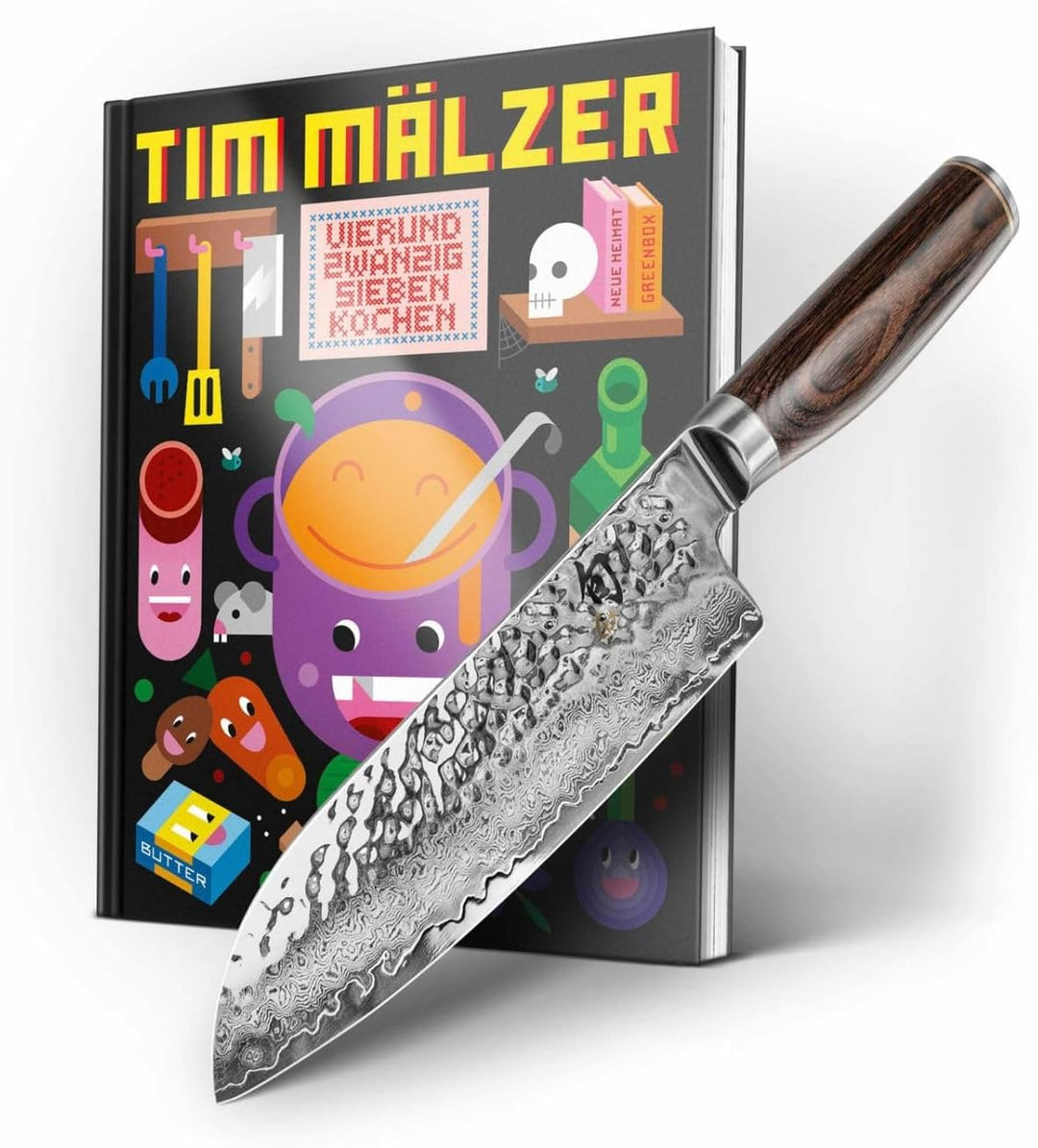 Kai Weihnachtsaktion Tim Mälzer TDM-W23, Santoku 18 cm + neues Kochbuch handsigniert limitiert