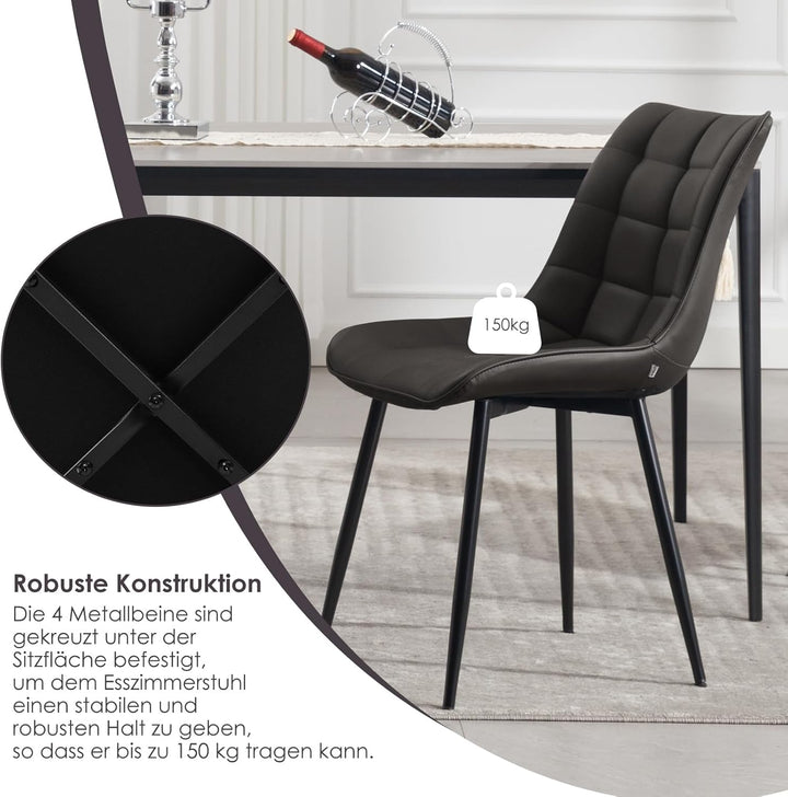 WOLTU 4 x Esszimmerstühle 4er Set Esszimmerstuhl Küchenstuhl Polsterstuhl Design Stuhl mit Rückenleh