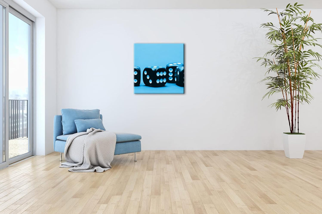 deyoli quadratische Pinke Spielwürfel im Format: 60x60 Effekt: Zeichnung als Leinwandbild, Motiv auf