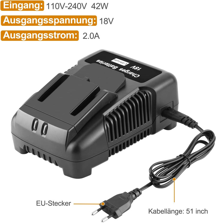 ADVTRONICS 18V 2.0A R86091 BL1218 BL1418 Ladegerät Kompatibel mit AEG 18V Lithium-Ionen-Akku L1815 L
