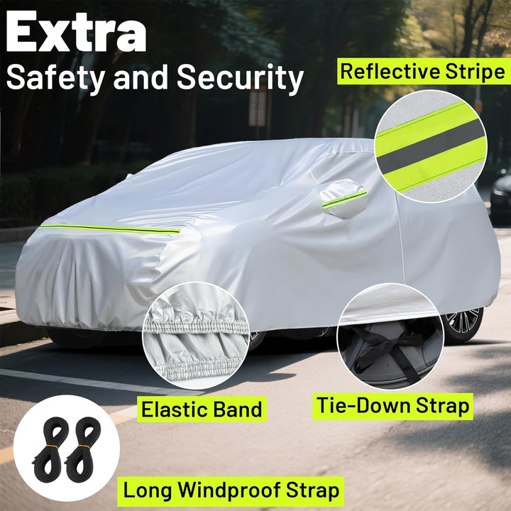 Favoto Autoschutzhülle Autoplane Winter Auto Abdeckung - UV-Schutz Staubdicht Kratzfest Windfesten S
