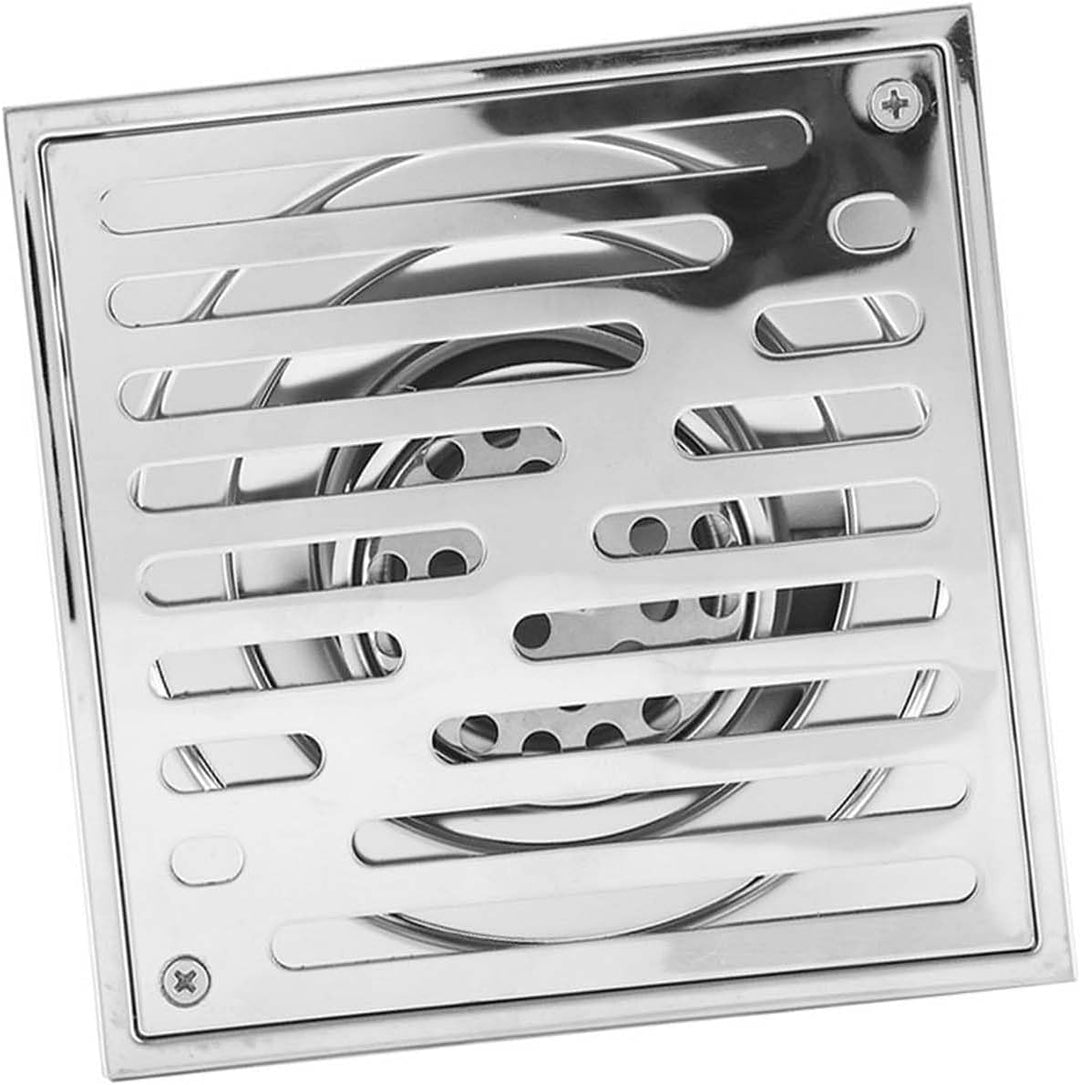 Quadratische Dusche Bodenablauf Bad Flieseneinsatz Bodenablass mit abnehmbarem Siebdeckel Chrom-Fini