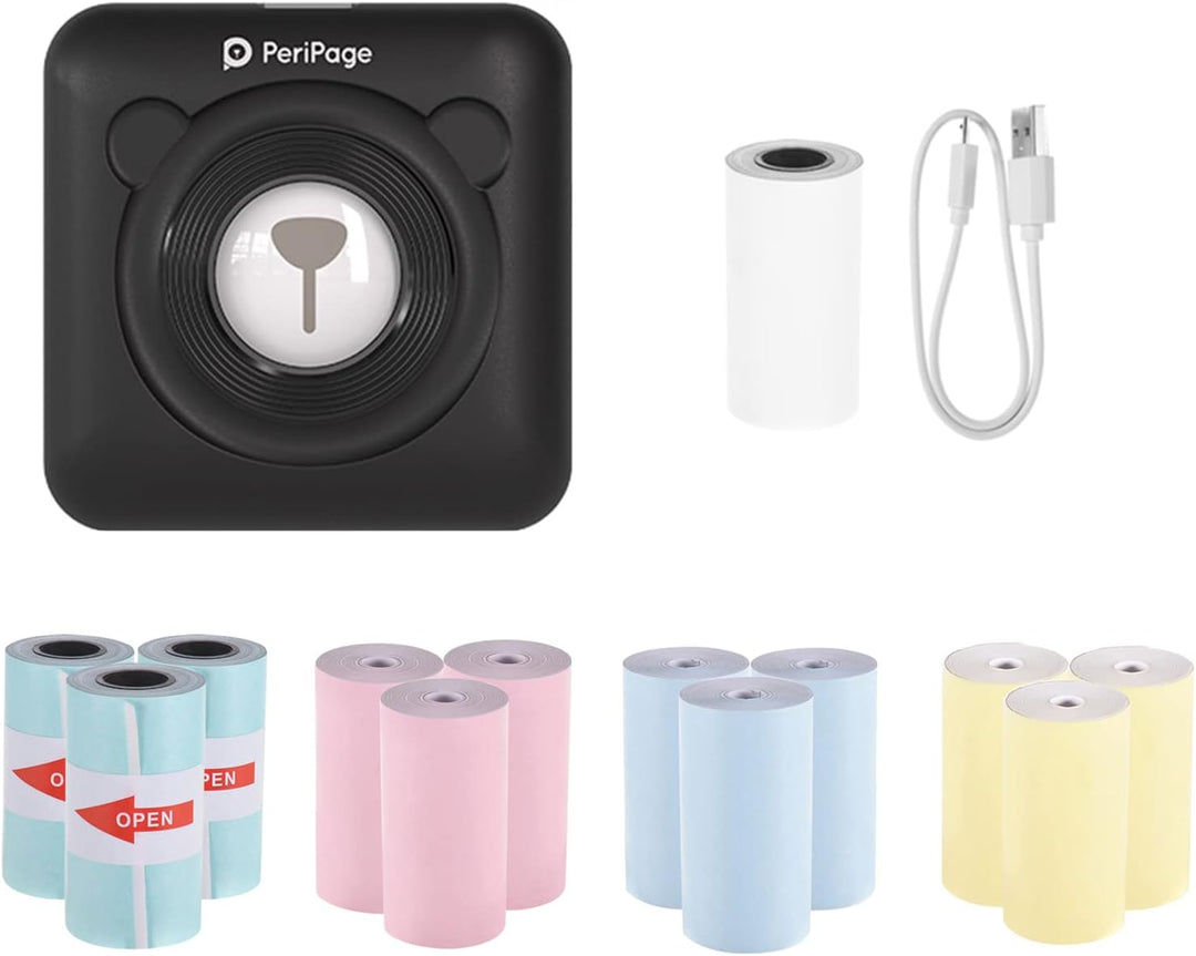 Bisofice Peripage Mini Fotodrucker für Smartphones, Drahtlose BT Verbindung Mobiler Drucker Kommt mi