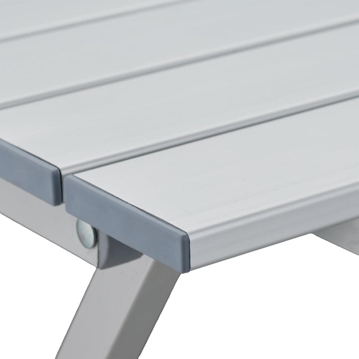 Relaxdays Klapptisch, wetterfest, Beistelltisch HBT: 61 x 49,5 x 47,5 cm für den Garten, robustes Al