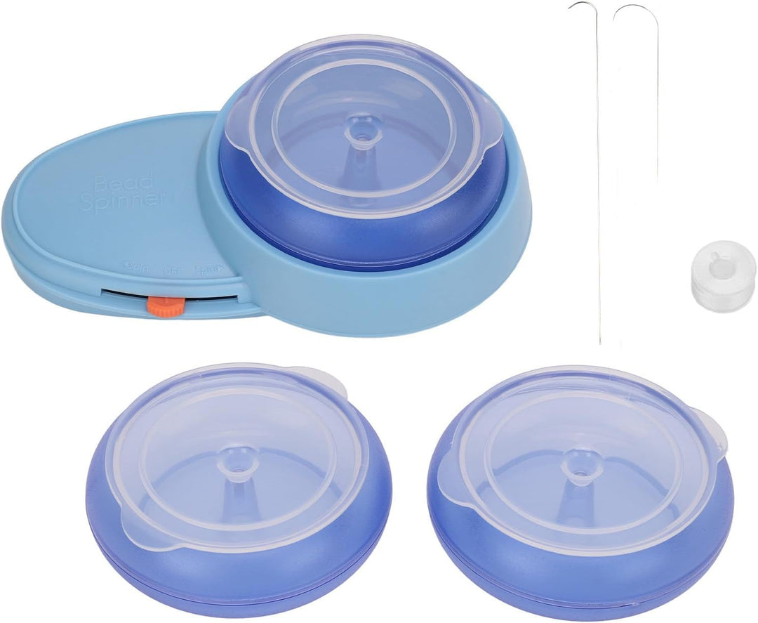 Perlenspinner, Spin Beading Bowl Loader mit 2 Stück Gebogenen Nadeln mit Grossem Auge, Batteriebetri