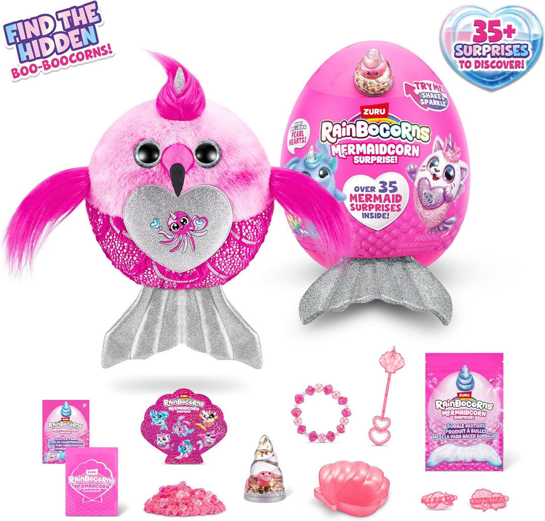 Rainbocorns Mermaidcorns Serie 7 Flamingo - Plüsch zum Sammeln, über 35 Überraschungen, Meerjungfrau