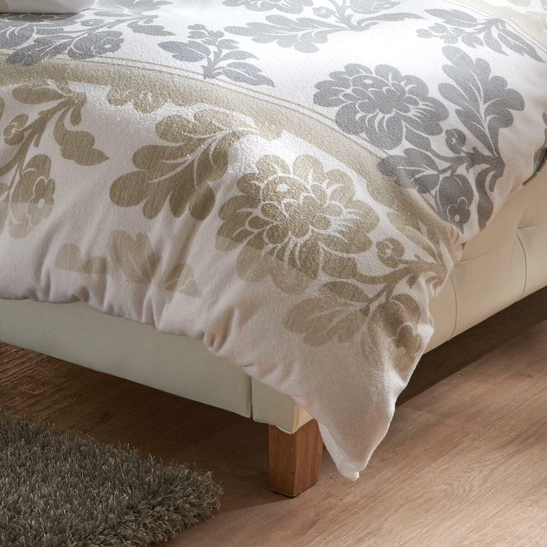 Traumschlaf Frottee Bettwäsche Franka Silber Creme 1 Bettbezug 155 x 220 cm + 1 Kissenbezug 80 x 80