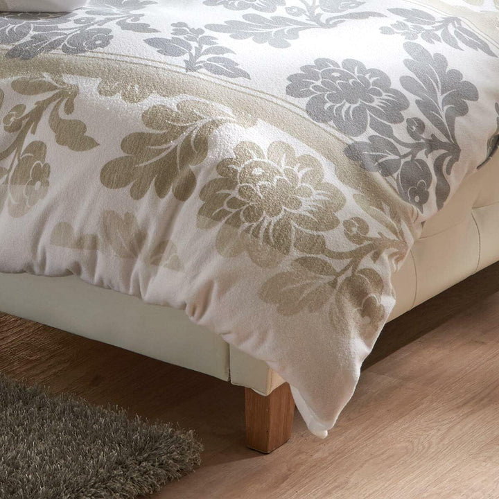 Traumschlaf Frottee Bettwäsche Franka Silber Creme 1 Bettbezug 155 x 220 cm + 1 Kissenbezug 80 x 80