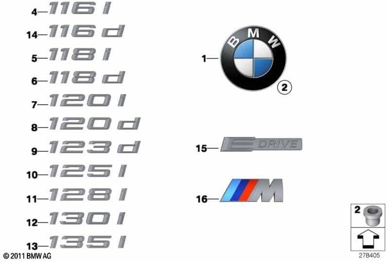 BMW Original 135i Aufkleber Badge Emblem 51147183159