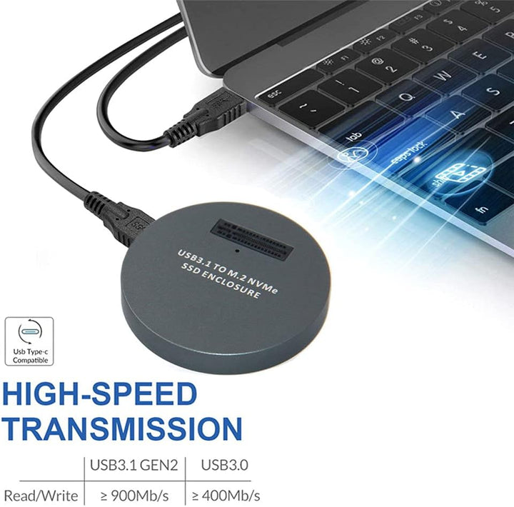 Xiwai USB 3.1 USB-C auf NVME M-Key M.2 NGFF SSD externer PCBA Konveter-Adapter vertikaler Typ (schwa