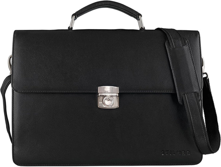 STILORD 'Robert' Aktentasche Businesstasche 15,6 Zoll Laptopfach passend für grosse DIN A4 Ordner mi