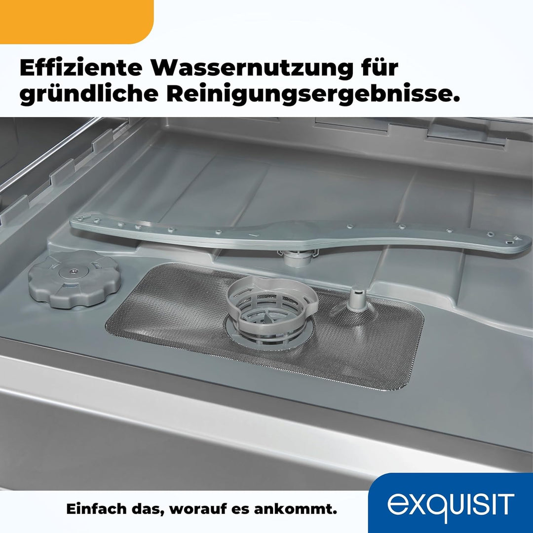 Exquisit Tischgeschirrspüler GSP508-030D silber | Spülmaschine 55 cm freistehend | Kleiner Geschirrs