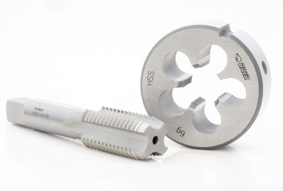 BAER Gewindeschneider Set - Gewindebohrer plus Schneideisen - Gewindeschneid-Set ab MF 4 bis MF 12 -