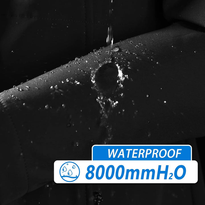 33,000ft Damen Leichte Wasserdichte Softshell Regenjacke Lange Funktionsjacke Übergangsjacke Windjac