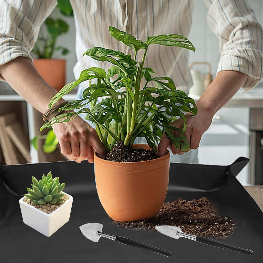 Lunaanda Gartenwerkzeug Set, 13 Stück Mini Pflanzen Werkzeug Set und Faltbare Pflanzmatte 100x100cm