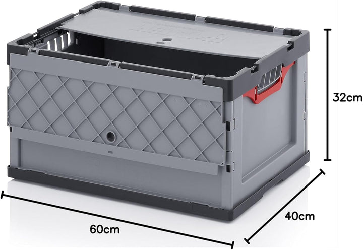 5x Profi-Faltbox 60 x 40 x 32 mit Deckel FBD 64/32 für Aufbewahrung Lagerung Garten Industrie Messe