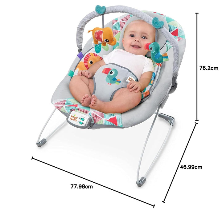 Bright Starts vibrierende Babywippe, Toucan Tango mit 7 Melodien, automatischer Abschaltfunktion, 3