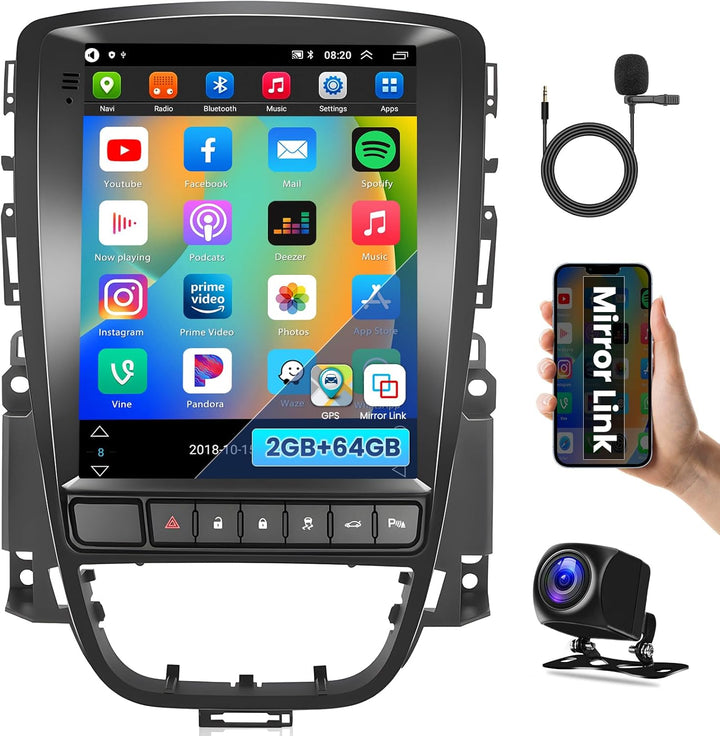 Hikity 2+64G Android 13 Autoradio für Buick Excelle GT/Opel Astra 2006-2014 Radio mit Navi Bluetooth