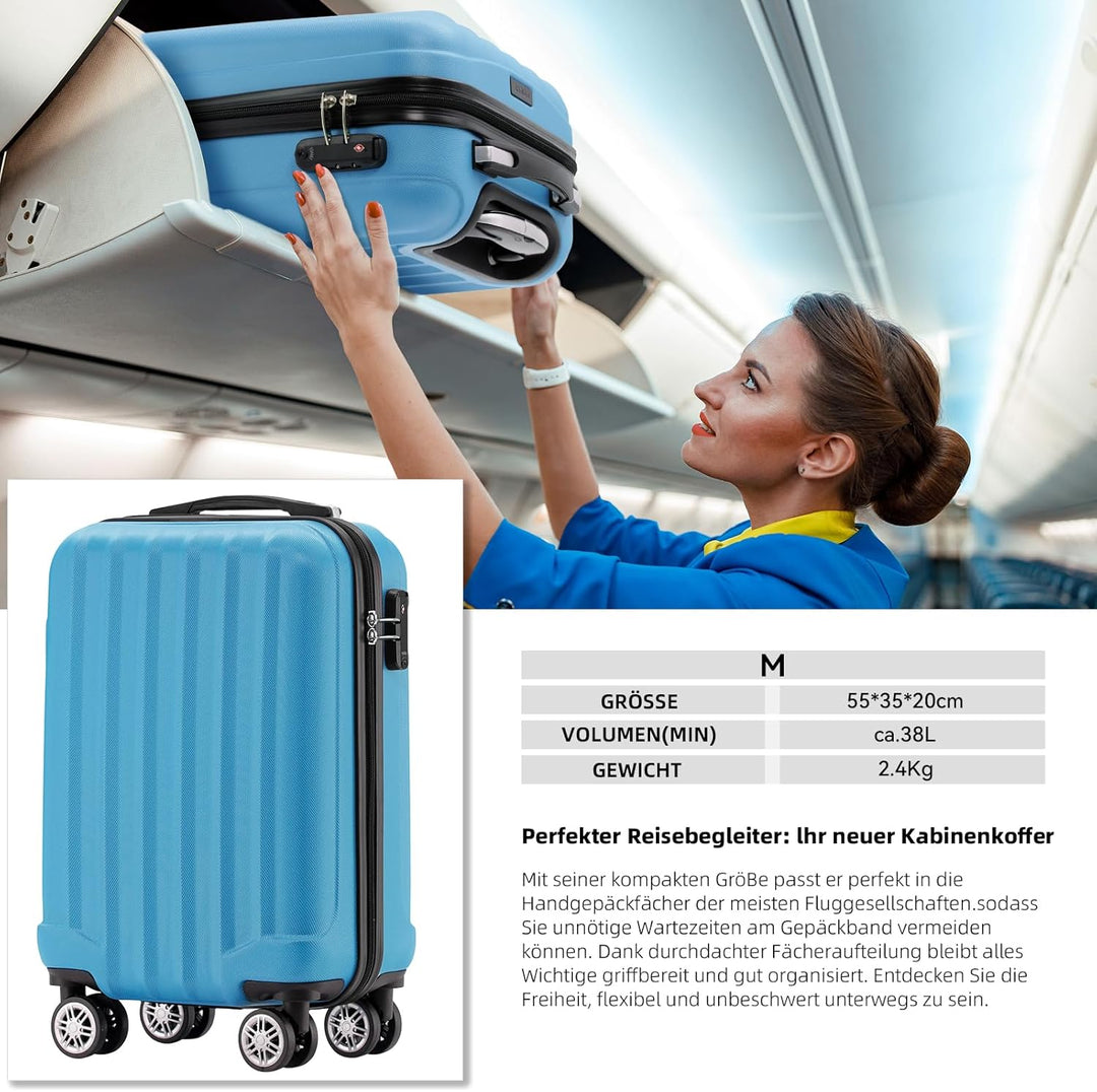 BEIBYE TSA-Schloss 2080 Hangepäck Zwillingsrollen neu Reisekoffer Koffer Trolley Hartschale Set-XL-L