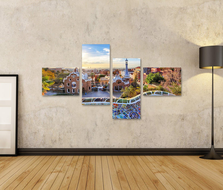 islandburner Bild auf Leinwand Barcelona - Park Guell, Spanien Wandbild, Poster, Leinwandbild IIW-4L