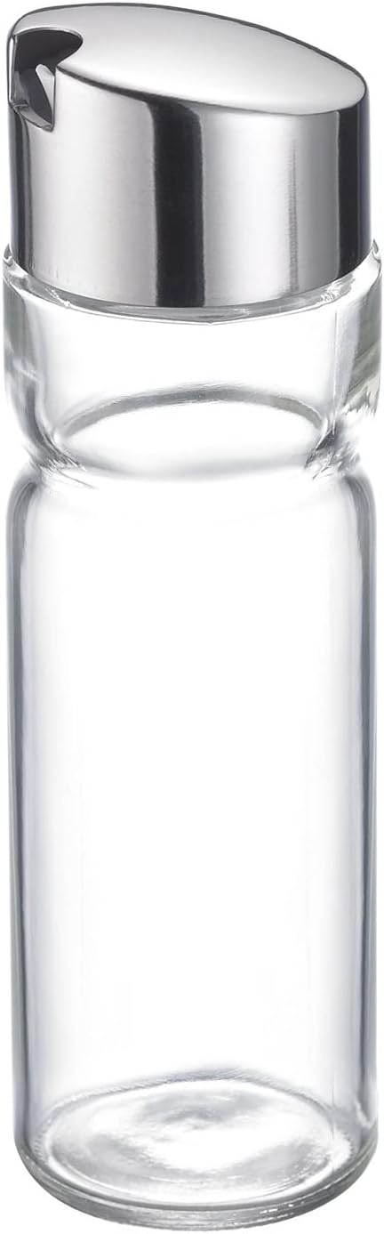 Westmark Öl- /Essig-Flasche, Fassungsvermögen 160 ml, 16 x 4,9 x 4,9 cm, Edelstahl/Glas, Wien, Silbe
