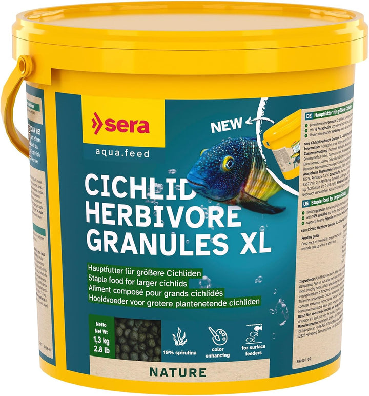 sera Cichlid Green XL Nature 3,8 L (1,3 kg) - Hauptfutter mit 10 % Spirulina für grössere herbivore