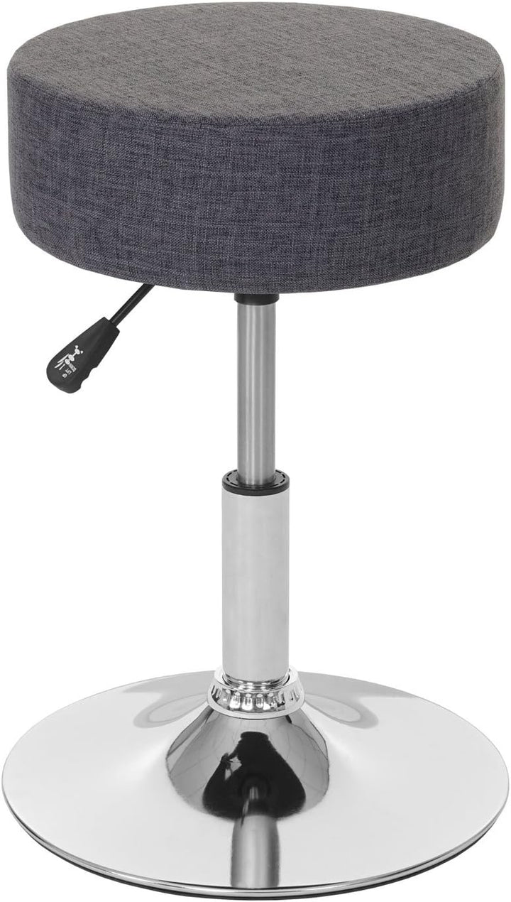 Mendler Hocker HWC-C22, Sitzhocker Schminkhocker, höhenverstellbar Ø 35cm - Textil, grau, Textil, Gr