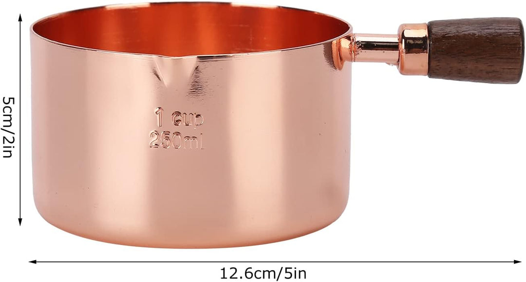 Mini Saucenpfännchen, Roségoldener Edelstahl Butterwärmer Pfanne Antihaft Stieltopf mit Ausgiesser u