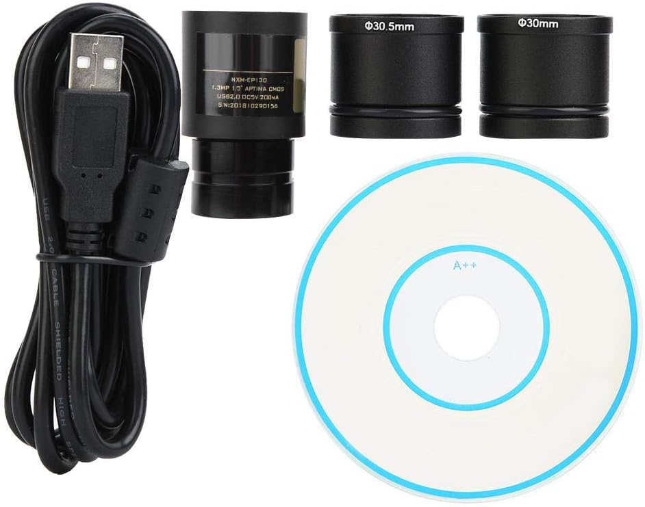 Mikroskop elektronisches Okular, 1,3 MP USB 2.0 elektronisches Okular mit Zwei Adapterringen für 23,