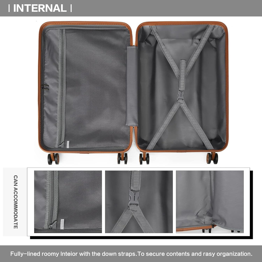 KONO Handgepäck Koffer Trolley Handgepäck 54cm Zwillingsrollen ABS Hartschalenkoffer Reisekoffer mit