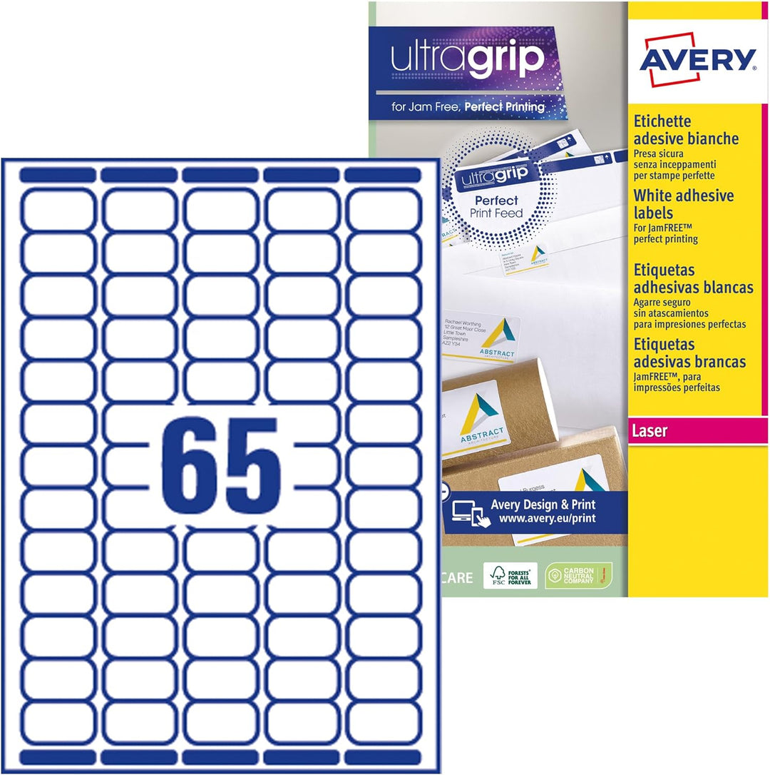 Avery Mini-Etiketten (für Laserdrucker, Value Pack) weiss