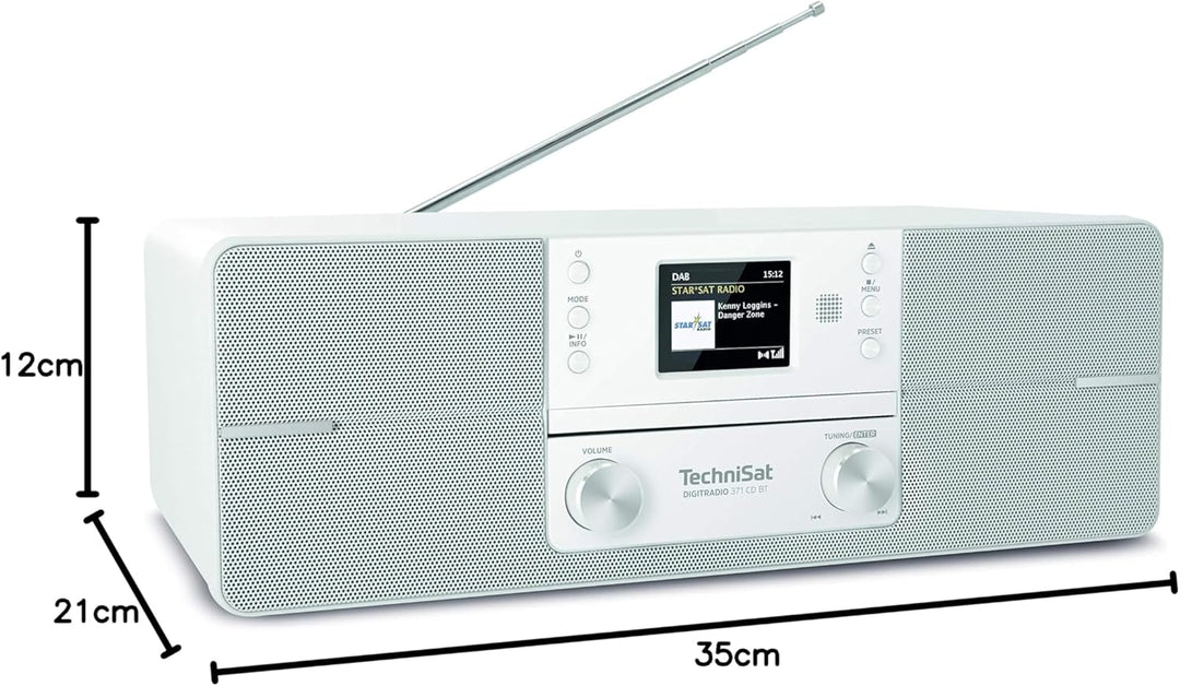 TechniSat DIGITRADIO 371 CD BT - Stereo Digitalradio (DAB+, UKW, CD-Player, Bluetooth, Farbdisplay,