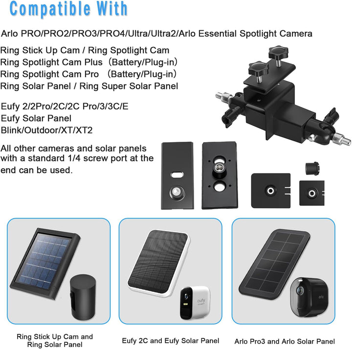 2-in-1 Dachrinnenhalterung für Arlo Solarpanel/Arlo Pro 3/Arlo Ultra/Arlo Ultra 2/Arlo Essential/Arl