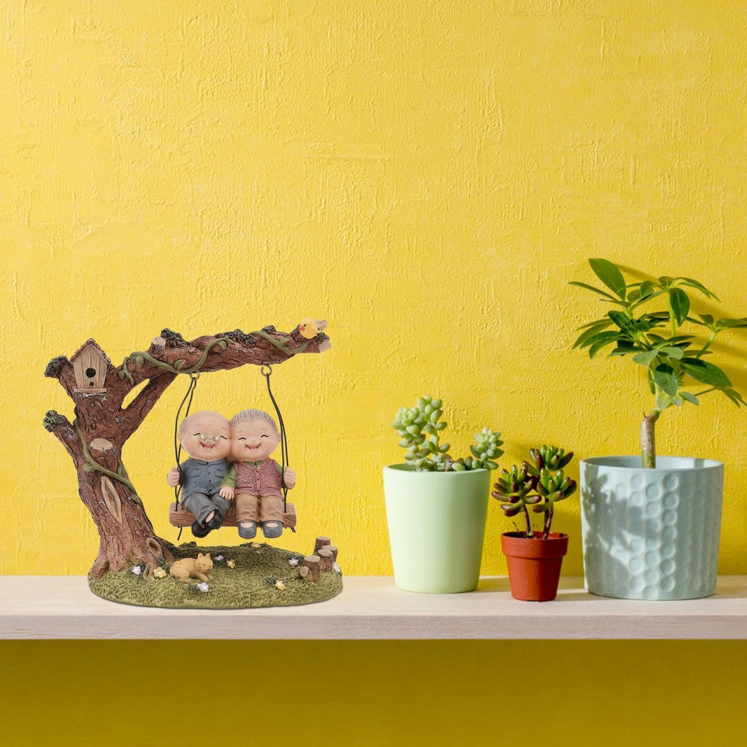Angoily Romantische Liebespaar-Figuren Sweet Loving Together, Skulptur für ältere Menschen, Miniatur