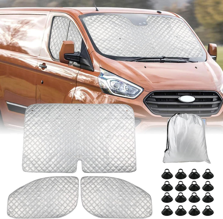 Thermomatte Fahrerhaus Innen für Transit Custom 2012-2024, 3 STK Wasserdicht UV-Proof Sonnenschutz A