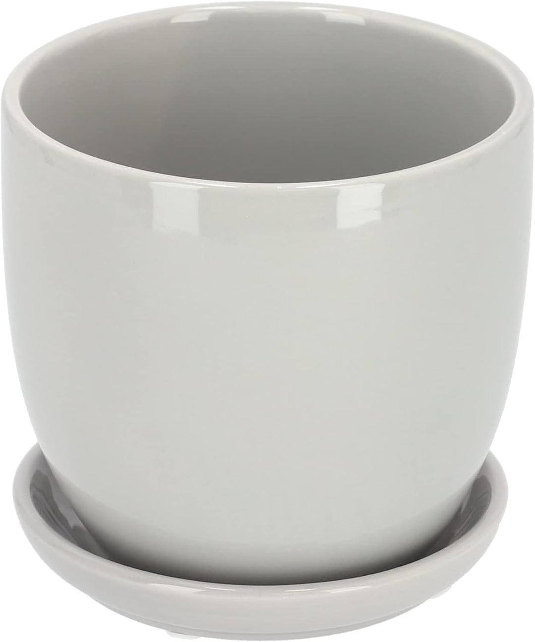 KOTARBAU® Keramik Blumentopf Übertopf für Blumen Pflanzen ⌀ 20 cm mit Tropfschale Grau ⌀ 20 mm Grau,