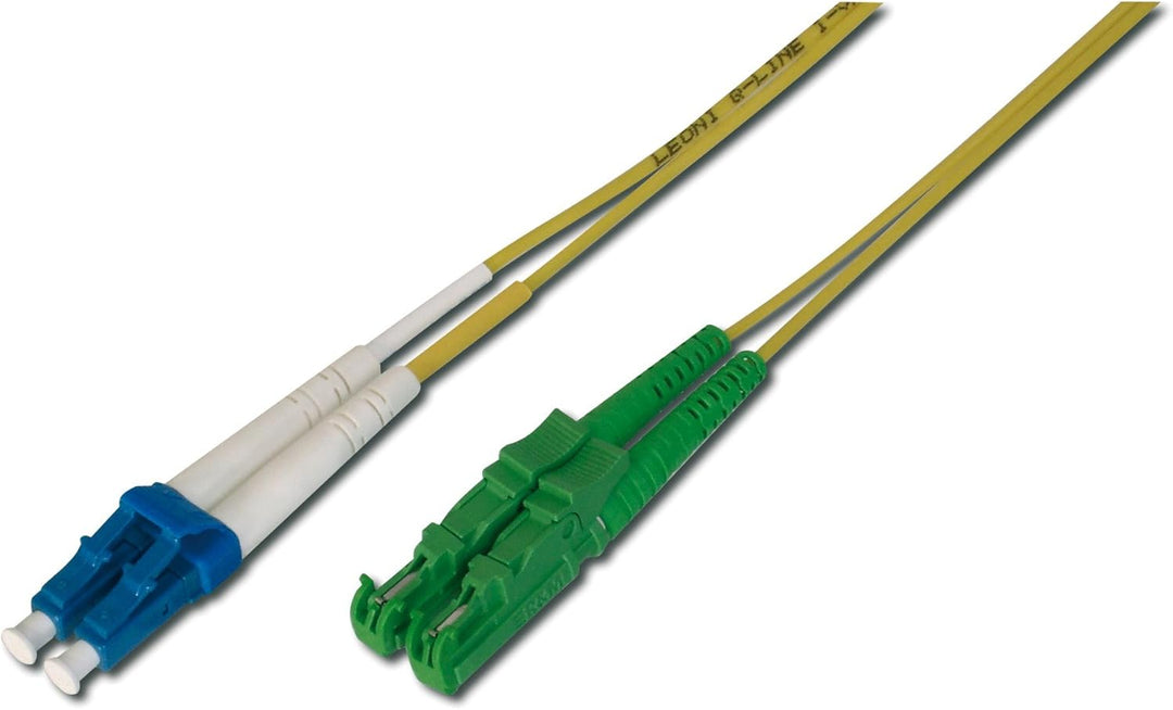 DIGITUS AL-9E2000LC-10I – Glasfaserkabel OS2 – 10 m – E2000 (APC) zu LC (UPC) – Duplex LWL Kabel – 1