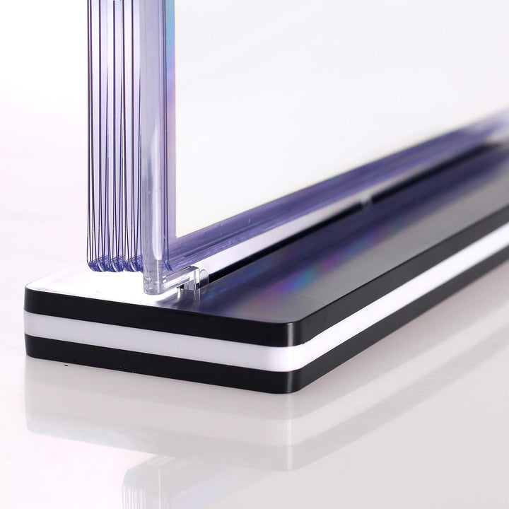 TUKA-i-AKUT 2er A4 Quer Tisch-Flipchart aus Acryl mit Basis, 12 Hüllen je T Form Desktop Flip Chart,