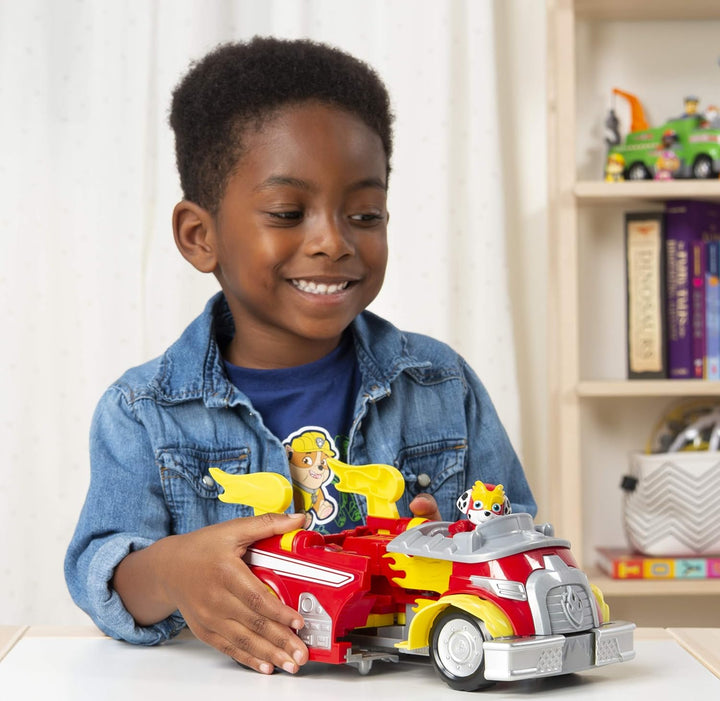 PAW PATROL 6053686 Mighty Pups Super Paws - Marshalls verwandlungsfähiges Powered Up Fahrzeug mit Fi