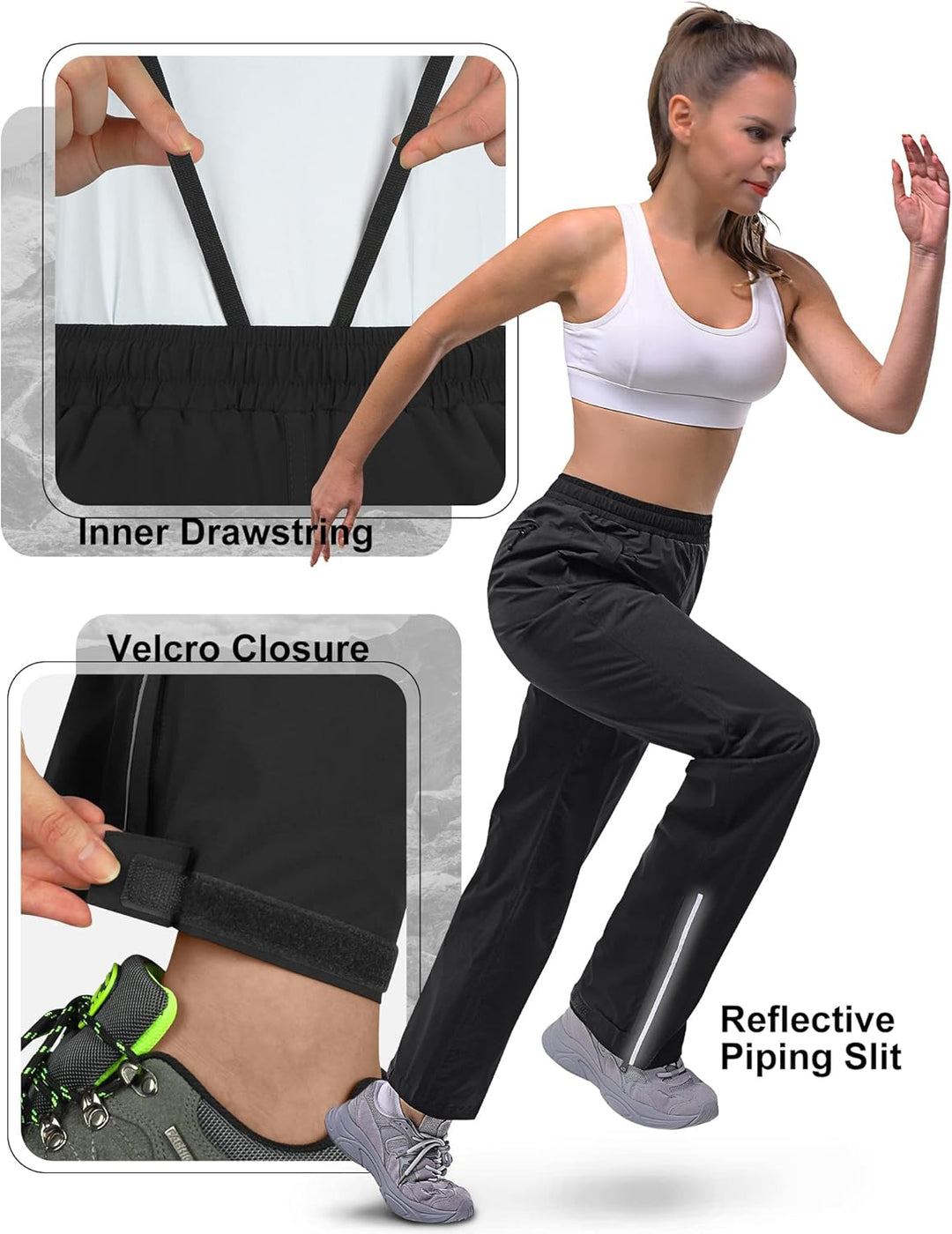 33,000ft Regenhose Damen Wasserdicht Atmungsaktiv Wanderhose Fahrrad Überziehhose Leichte Winddicht