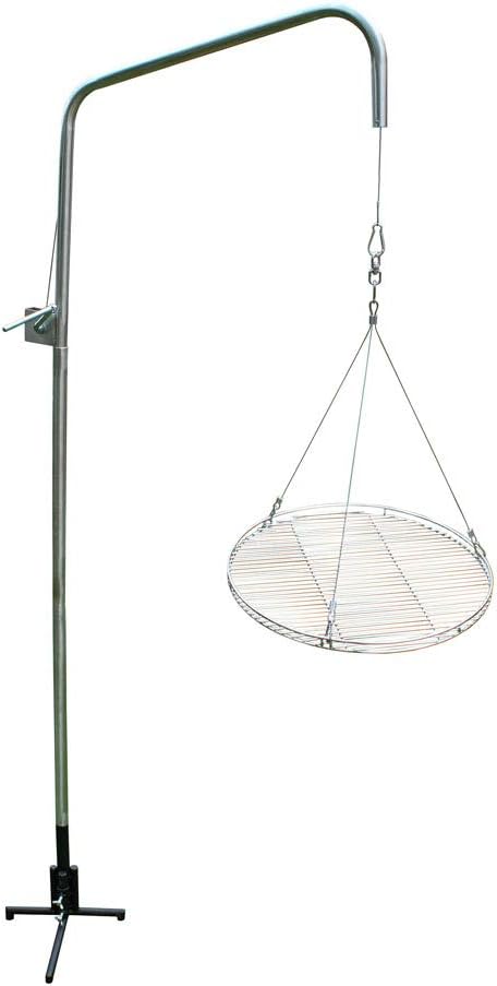 AKTIONA/Grillclub Edelstahlrohr Grillgalgen + 70 cm Edelstahl Grillrost nur 10 mm Lichter Stababstan