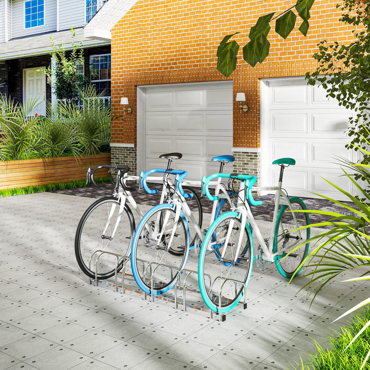 WOLTU Fahrradständer für 5 Fahrräder Fahrradhalterung auf dem Boden Aufstellständer für Fahrradaufhä